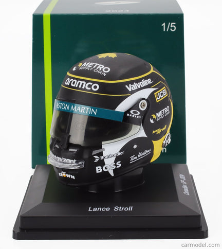 Stilo Helmet F1 Helma Lance Stroll Team Aramco Cognizant Aston Martin N°18 Canada GP 2024 1:5 Spark Model čierna