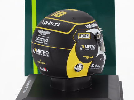Stilo Helmet F1 Helma Lance Stroll Team Aramco Cognizant Aston Martin N°18 Canada GP 2024 1:5 Spark Model čierna