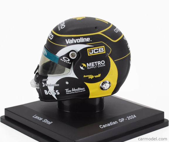 Stilo Helmet F1 Helma Lance Stroll Team Aramco Cognizant Aston Martin N°18 Canada GP 2024 1:5 Spark Model čierna
