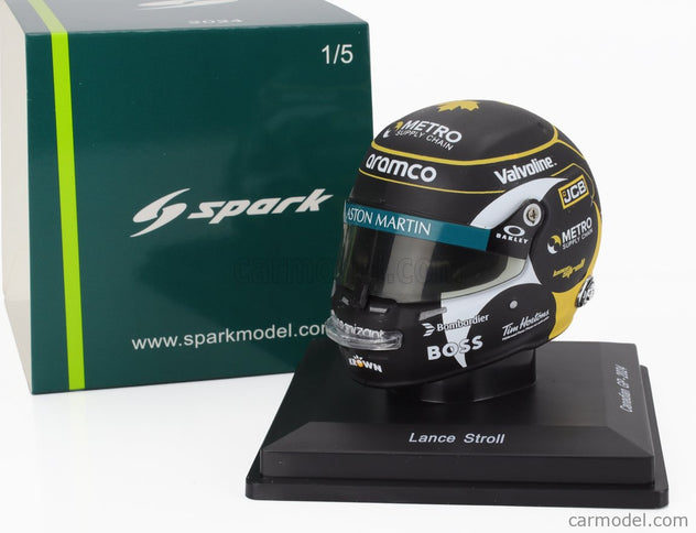 Stilo Helmet F1 Helma Lance Stroll Team Aramco Cognizant Aston Martin N°18 Canada GP 2024 1:5 Spark Model čierna
