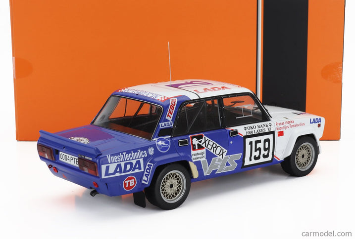 Lada Fiat 2105 Vfts N°159 Rally 1000 Lakes 1987 Eugenijus Tumalevicious - Pranas Videika 1:18 IXO Models biela modrá