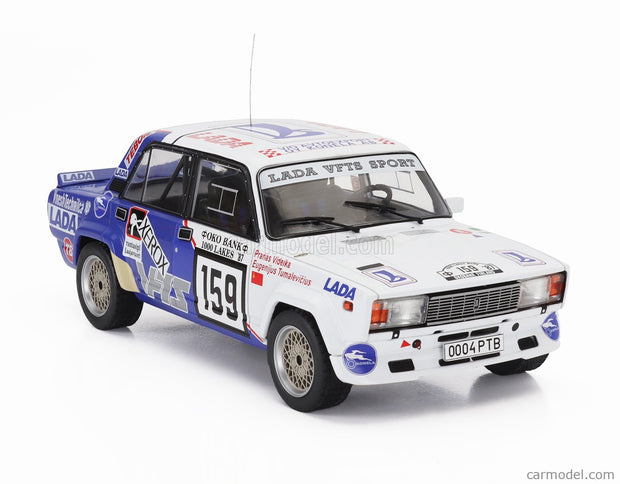 Lada Fiat 2105 Vfts N°159 Rally 1000 Lakes 1987 Eugenijus Tumalevicious - Pranas Videika 1:18 IXO Models biela modrá