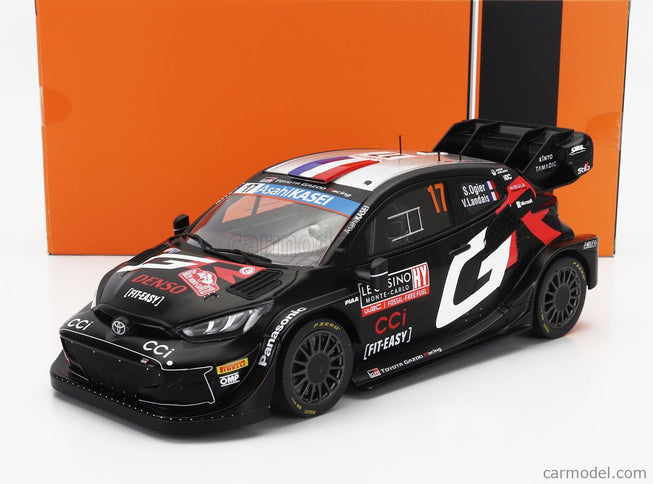 Toyota Yaris GR RALLY1 Hybrid Team Toyota Gazoo Racing Wrt N°17 2. Miesto Rally Montecarlo 2024 Sebastien Ogier - Vincent Landais 1:18 IXO Models čierna