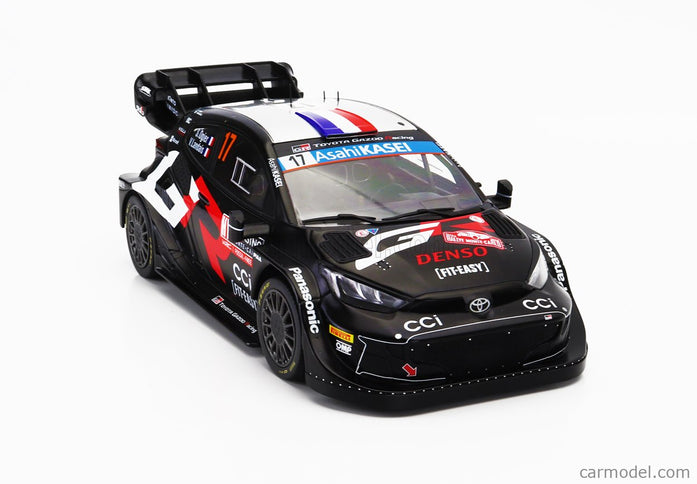 Toyota Yaris GR RALLY1 Hybrid Team Toyota Gazoo Racing Wrt N°17 2. Miesto Rally Montecarlo 2024 Sebastien Ogier - Vincent Landais 1:18 IXO Models čierna