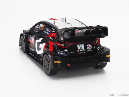 Toyota Yaris GR RALLY1 Hybrid Team Toyota Gazoo Racing Wrt N°17 2. Miesto Rally Montecarlo 2024 Sebastien Ogier - Vincent Landais 1:18 IXO Models čierna