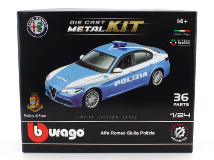 ALFA ROMEO | GIULIA POLIZIA 2016 - 36 PEZZI - 36 PCS | LIGHT BLUE WHITE