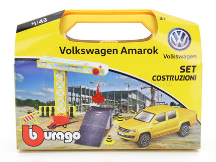 ACCESSORIES | DIORAMA - SET BUILD CONSTRUCTION - SET COSTRUZIONI - WITH VOLKSWAGEN AMAROK PICK-UP 2019 | YELLOW