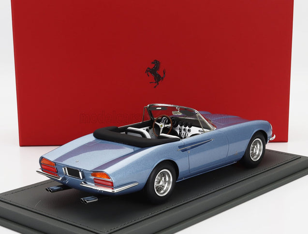 FERRARI | 365 CALIFORNIA s/n08347 SPIDER CABRIOLET GENEVE MOTORSHOW 1966- CON VETRINA - WITH SHOWCASE | LIGHT BLUE MET