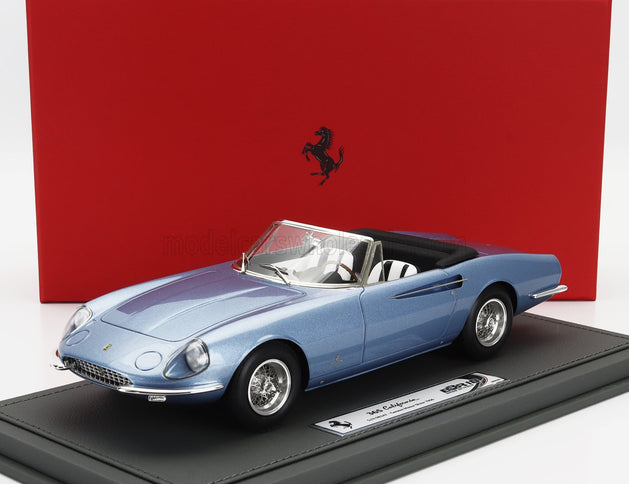 FERRARI | 365 CALIFORNIA s/n08347 SPIDER CABRIOLET GENEVE MOTORSHOW 1966- CON VETRINA - WITH SHOWCASE | LIGHT BLUE MET