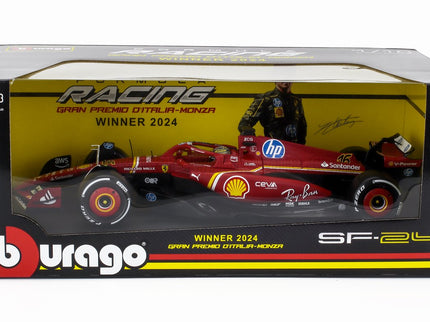 FERRARI | F1  SF-24 TEAM SCUDERIA FERRARI N 16 WINNER ITALY MONZA GP 2024 CHARLES LECLERC | RED WHITE BLACK