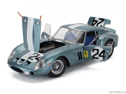Ferrari 250 GTO Coupe N°24 12h Sebring 1962 Philip Hill - Olivier Gendebien 1:18 Kyosho modrá