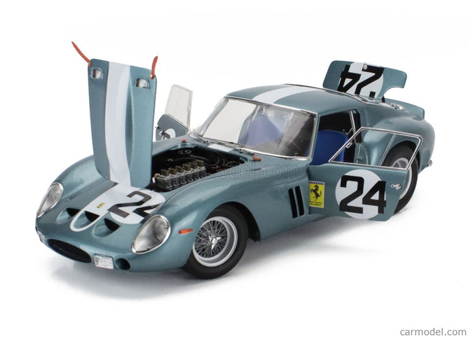 Ferrari 250 GTO Coupe N°24 12h Sebring 1962 Philip Hill - Olivier Gendebien 1:18 Kyosho modrá