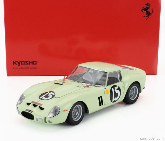 Ferrari 250 GTO RHD N°15 Víťaz Tourist Trophy Goodwood International 1962 Innes Ireland 1:18 Kyosho svetlozelená