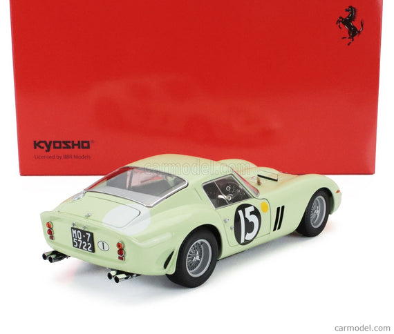 Ferrari 250 GTO RHD N°15 Víťaz Tourist Trophy Goodwood International 1962 Innes Ireland 1:18 Kyosho svetlozelená