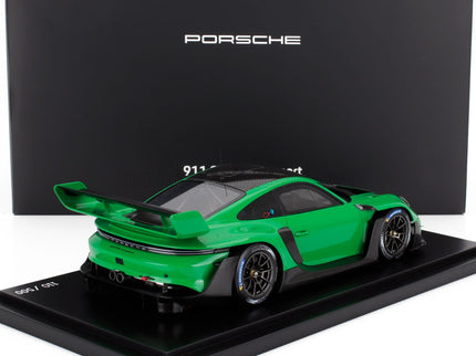 PORSCHE | 911 992 GT3 R N 0 RACING COUPE 2023 - CON VETRINA - WITH SHOWCASE | GREEN BLACK