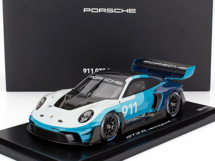PORSCHE | 911 992 GT3 R N 911 RACING SPEED ICON DESIGN COUPE 2023 - CON VETRINA - WITH SHOWCASE | 2 TONE BLUE WHITE