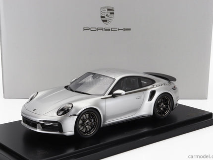 Porsche 911 992 Turbo Coupe 2024 - 50th Anniversary 911 Turbo 1:18 Spark Model strieborná