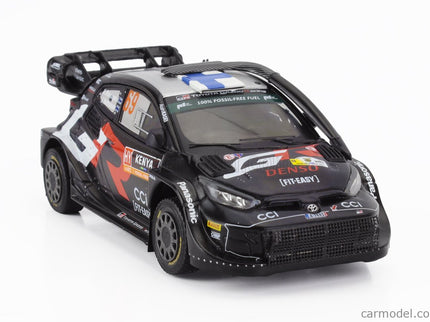 Toyota Yaris GR RALLY1 Team Toyota Gazoo Racing Wrt N°69 (with Snorkel) Víťaz Rally Safari Kenya 2024 Kalle Rovanpera - Jonne Halttunen 1:43 IXO Models čierna biela červená