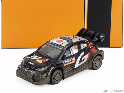 Toyota Yaris GR RALLY1 Team Toyota Gazoo Racing Wrt N°18 (with Snorkel) 2. Miesto Rally Safari Kenya 2024 Takamoto Katsuta - Aaron Johnston 1:43 IXO Models čierna biela červená