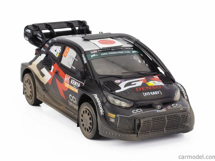 Toyota Yaris GR RALLY1 Team Toyota Gazoo Racing Wrt N°18 (with Snorkel) 2. Miesto Rally Safari Kenya 2024 Takamoto Katsuta - Aaron Johnston 1:43 IXO Models čierna biela červená