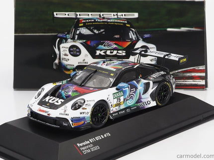 Porsche 911 992 GT3 R Team Kus Bernhard N°75 DTM Sezóna 2023 Laurin Heinrich 1:43 IXO Models biela čierna