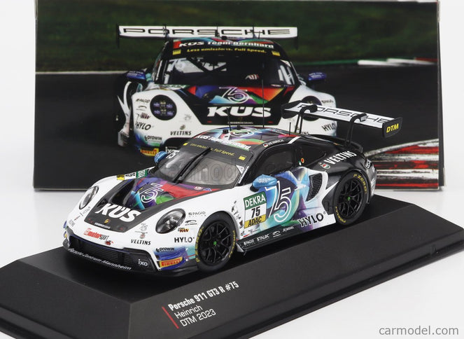 Porsche 911 992 GT3 R Team Kus Bernhard N°75 DTM Sezóna 2023 Laurin Heinrich 1:43 IXO Models biela čierna