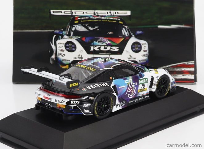 Porsche 911 992 GT3 R Team Kus Bernhard N°75 DTM Sezóna 2023 Laurin Heinrich 1:43 IXO Models biela čierna