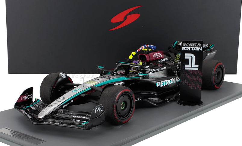 MERCEDES GP |  F1  W15 EQ PERFORMANCE TEAM AMG PETRONAS MOTORSPORT N 44 WINNER BRITISH GP 2024 LEWIS HAMILTON | BLACK SILVER GREEN