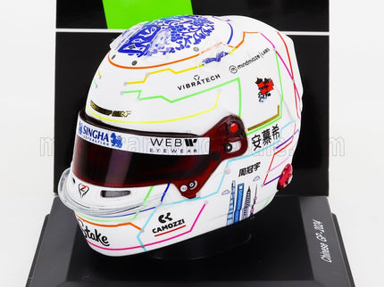 BELL HELMET | CASCO HELMET F1 GUANYU ZHOU TEAM STAKE KICK SAUBER N 24 CHINA GP 2024 | WHITE