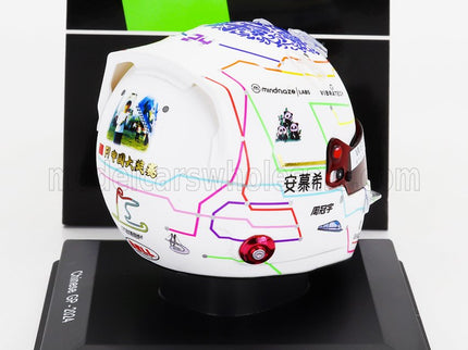 BELL HELMET | CASCO HELMET F1 GUANYU ZHOU TEAM STAKE KICK SAUBER N 24 CHINA GP 2024 | WHITE