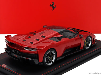 Ferrari F80 2024 - Carbon Silver Disky 1:18 BBR Models červená Supercar - červená metalická čierna