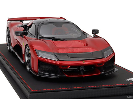 Ferrari F80 2024 - Carbon Silver Disky 1:18 BBR Models červená Supercar - červená metalická čierna