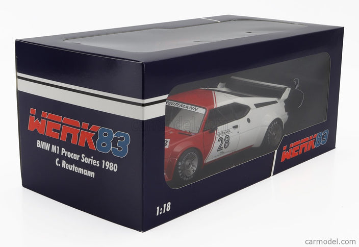 BMW M1 M88 3.5L Team Bmw Motorsport N°28 Procar Series Sezóna 1979 Carlos Reutemann 1:18 Werk83 biela červená