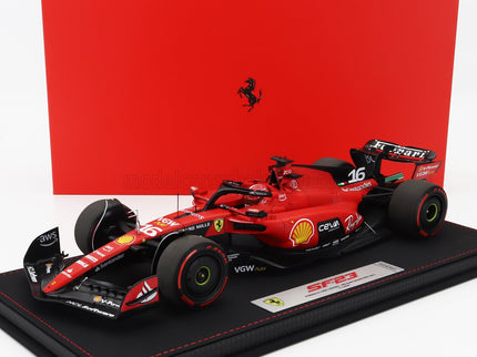 FERRARI | F1  SF-23 TEAM SCUDERIA FERRARI N 16 3rd BELGIUM SPA GP 2023 CHARLES LECLERC - CON VETRINA - WITH SHOWCASE | RED BLACK