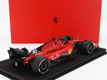 FERRARI | F1  SF-23 TEAM SCUDERIA FERRARI N 16 4th SINGAPORE GP 2023 CHARLES LECLERC - CON VETRINA - WITH SHOWCASE | RED BLACK