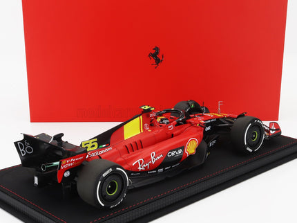 FERRARI | F1  SF-23 TEAM SCUDERIA FERRARI N 55 POLE POSITION 3rd MONZA ITALY GP 2023 CARLOS SAINZ - CON VETRINA - WITH SHOWCASE | RED BLACK YELLOW