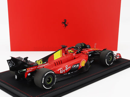FERRARI | F1  SF-23 TEAM SCUDERIA FERRARI N 16 4th MONZA ITALY GP 2023 CHARLES LECLERC - CON VETRINA - WITH SHOWCASE | RED BLACK YELLOW
