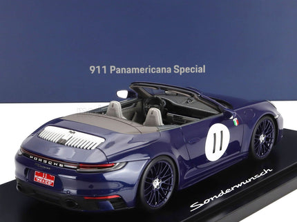 PORSCHE | 911 992 CARRERA S CABRIOLET OPEN N 11 2024 - LA CARRERA PANAMERICANA 1952 - CON VETRINA - WITH SHOWCASE | BLUE