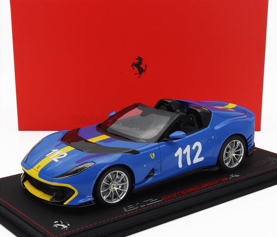 FERRARI | 812 COMPETIZIONE A SPIDER N 112 2022 - CON VETRINA - WITH SHOWCASE | FRENCH RACING BLU - BLUE YELLOW