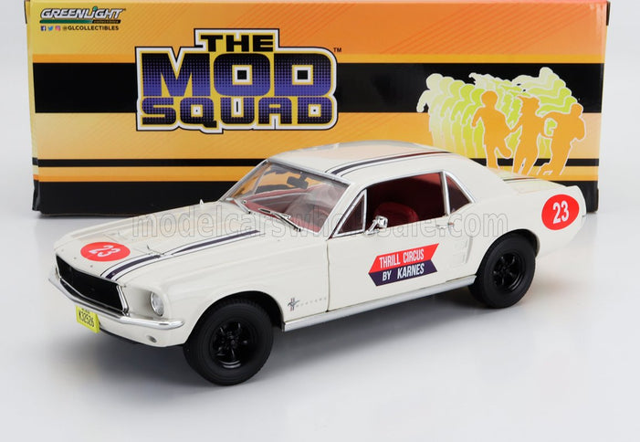 FORD USA | MUSTANG COUPE N 23 THRILL CIRCUS BY KARNES 1967 - THE MOD SQUAD | WHITE