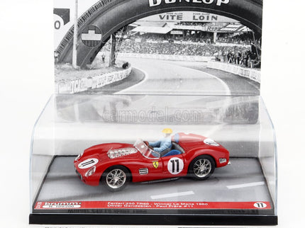 Ferrari 250TR Testarossa 3.0L V12 Spider Team Scuderia Ferrari Spa N°11 Víťaz 24h Le Mans 1960 With Olivier Gendebien Figúrka 1:43 Brumm červená