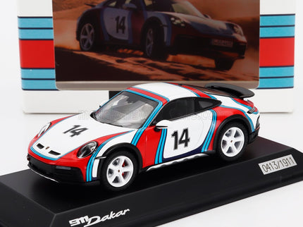 PORSCHE | 911 992 DAKAR COUPE N 14 MARTINI RACING LIVERY 2023 | WHITE RED BLUE