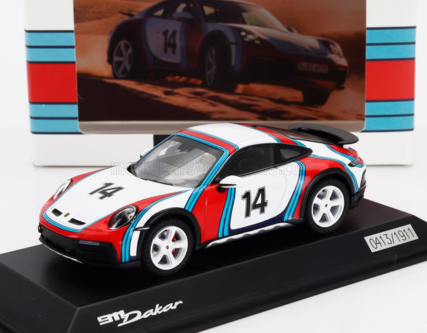 PORSCHE | 911 992 DAKAR COUPE N 14 MARTINI RACING LIVERY 2023 | WHITE RED BLUE