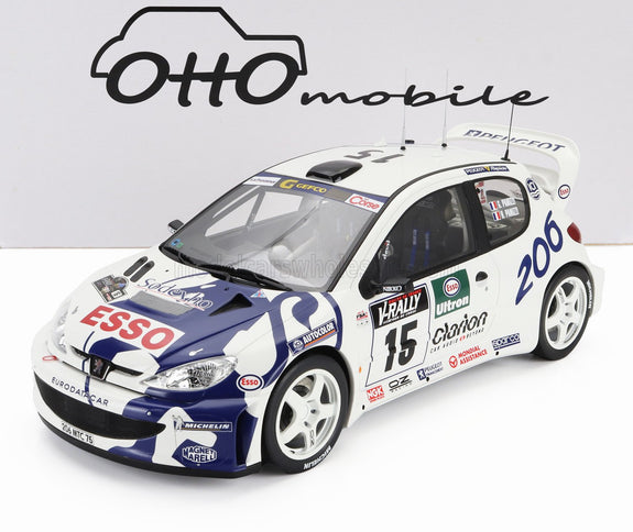 PEUGEOT | 206 WRC TEAM PEUGEOT ESSO N 15 RALLY TOUR DE CORSE 1999 GILLES PANIZZI - HERVE PANIZZI | WHITE BLUE
