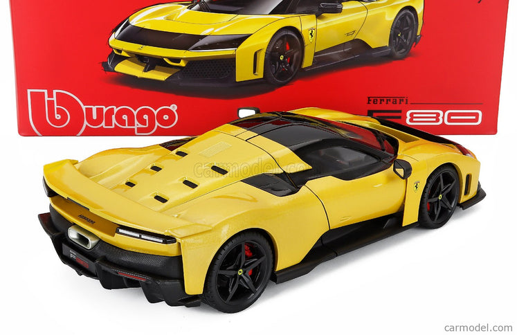 Ferrari F80 2024 - Black Kolesá 1:18 Bburago GIALLO TRISTRATO - YELLOW MET