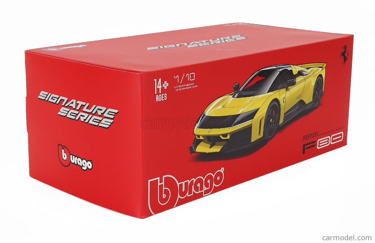 Ferrari F80 2024 - Black Kolesá 1:18 Bburago GIALLO TRISTRATO - YELLOW MET