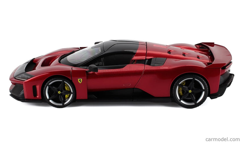 Ferrari F80 2024 - Silver Black Kolesá 1:18 Bburago červená Supercar - červená metalická