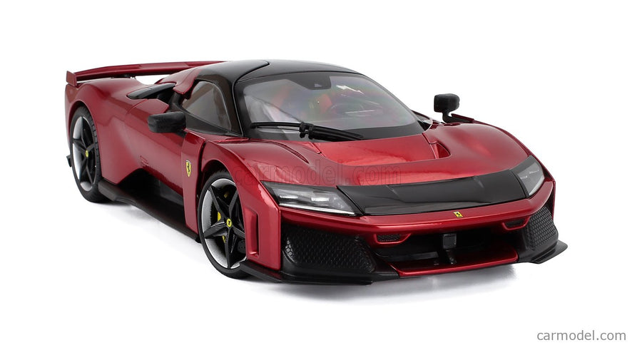 Ferrari F80 2024 - Silver Black Kolesá 1:18 Bburago červená Supercar - červená metalická