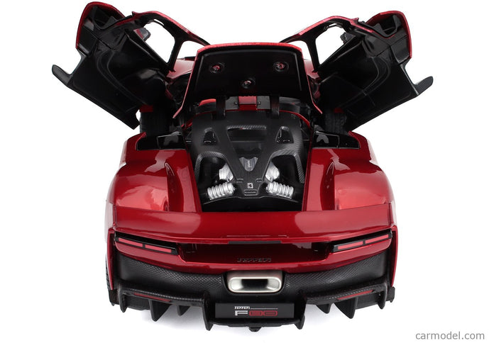 Ferrari F80 2024 - Silver Black Kolesá 1:18 Bburago červená Supercar - červená metalická