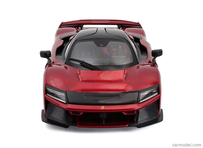 Ferrari F80 2024 - Silver Black Kolesá 1:18 Bburago červená Supercar - červená metalická